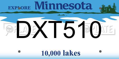 DXT510 Minnesota License Plate