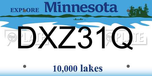 DXZ31Q Minnesota License Plate