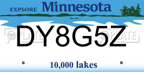 DY8G5Z Minnesota License Plate