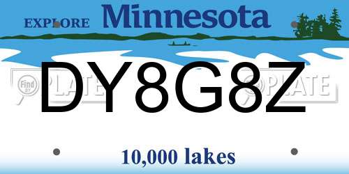 DY8G8Z Minnesota License Plate