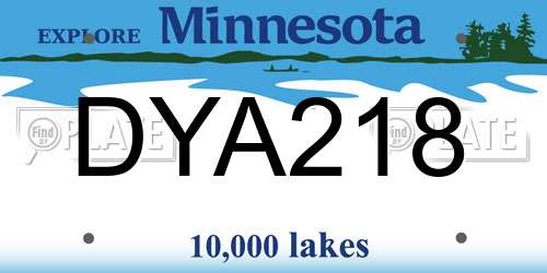 DYA218 Minnesota License Plate