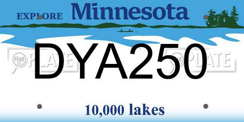 DYA250 Minnesota License Plate
