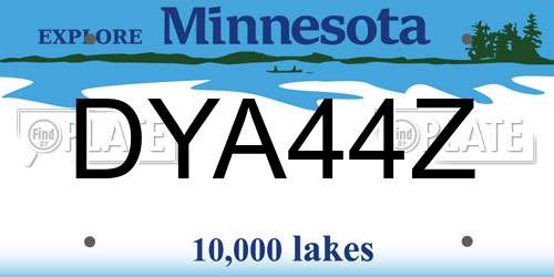 DYA44Z Minnesota License Plate