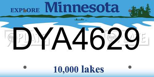 DYA4629 Minnesota License Plate