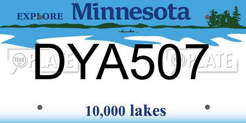 DYA507 Minnesota License Plate