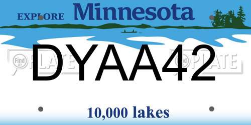 DYAA42 Minnesota License Plate