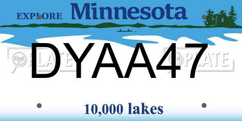 DYAA47 Minnesota License Plate