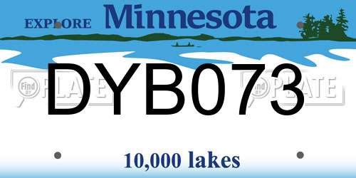DYB073 Minnesota License Plate