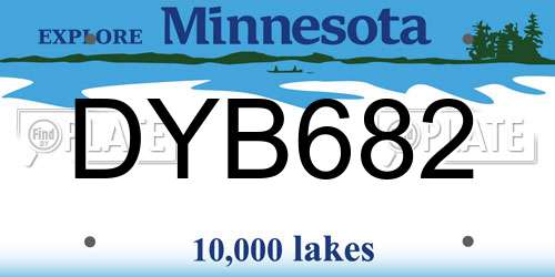DYB682 Minnesota License Plate
