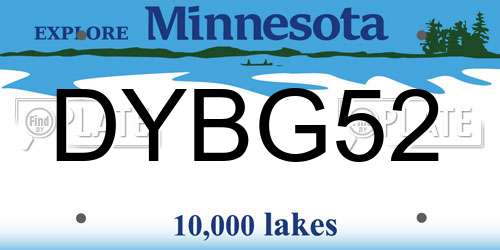 DYBG52 Minnesota License Plate