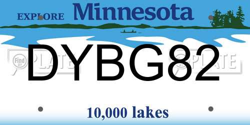 DYBG82 Minnesota License Plate
