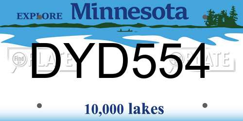 DYD554 Minnesota License Plate