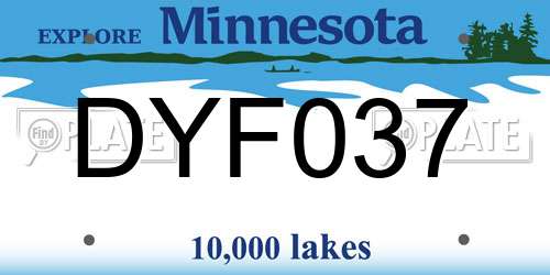DYF037 Minnesota License Plate