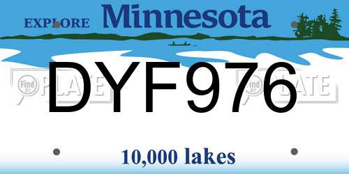 DYF976 Minnesota License Plate