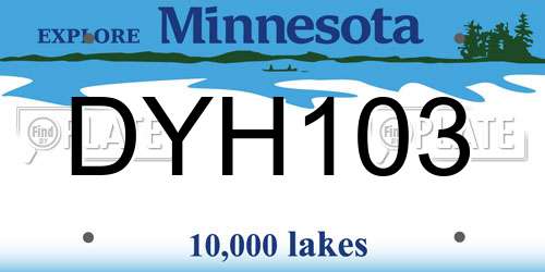 DYH103 Minnesota License Plate