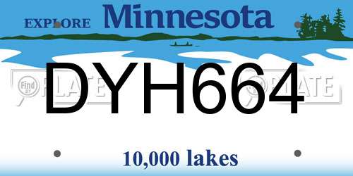 DYH664 Minnesota License Plate
