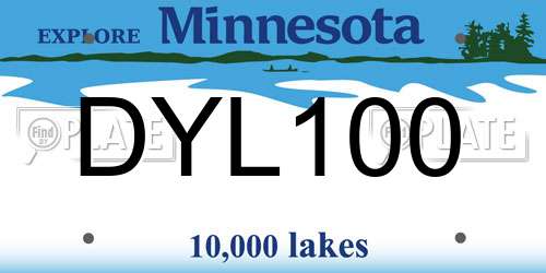 DYL100 Minnesota License Plate