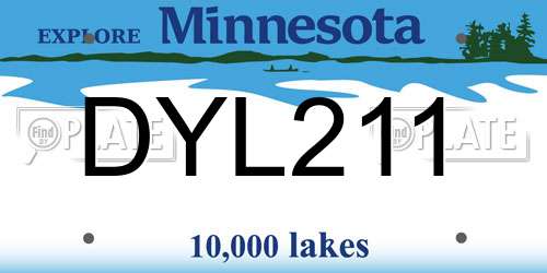 DYL211 Minnesota License Plate