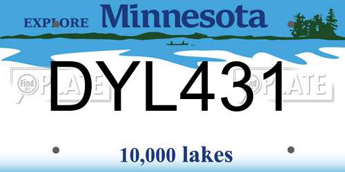 DYL431 Minnesota License Plate