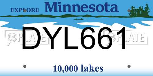 DYL661 Minnesota License Plate
