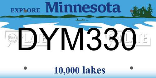 DYM330 Minnesota License Plate