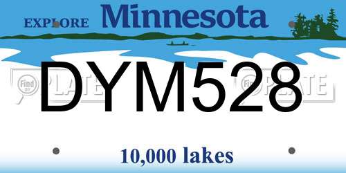 DYM528 Minnesota License Plate