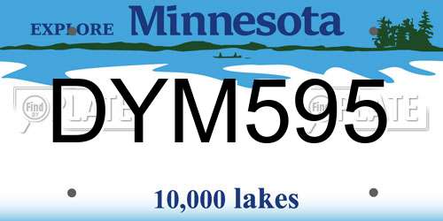 DYM595 Minnesota License Plate