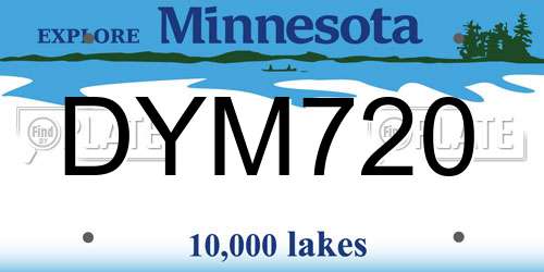 DYM720 Minnesota License Plate