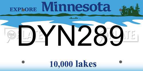 DYN289 Minnesota License Plate