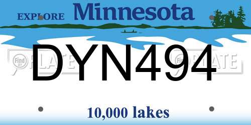 DYN494 Minnesota License Plate