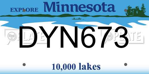 DYN673 Minnesota License Plate