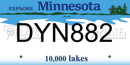 DYN882 Minnesota License Plate