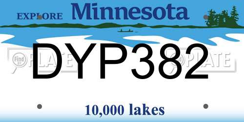DYP382 Minnesota License Plate