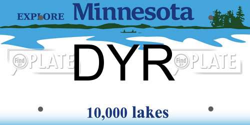 DYR Minnesota License Plate