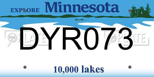 DYR073 Minnesota License Plate
