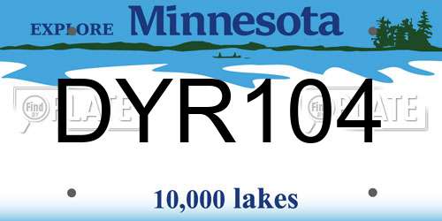 DYR104 Minnesota License Plate