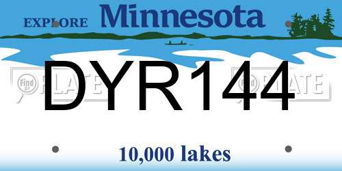 DYR144 Minnesota License Plate