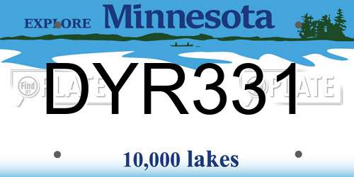 DYR331 Minnesota License Plate