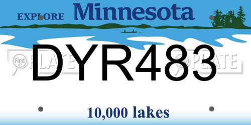 DYR483 Minnesota License Plate