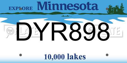 DYR898 Minnesota License Plate