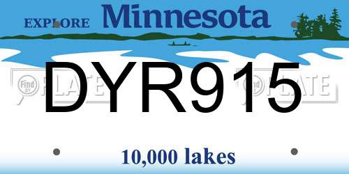 DYR915 Minnesota License Plate