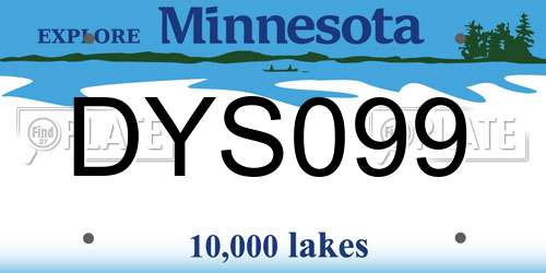 DYS099 Minnesota License Plate