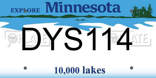 DYS114 Minnesota License Plate