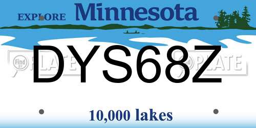 DYS68Z Minnesota License Plate