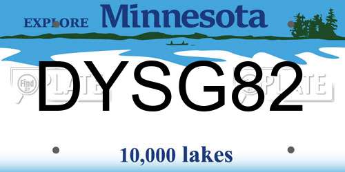 DYSG82 Minnesota License Plate