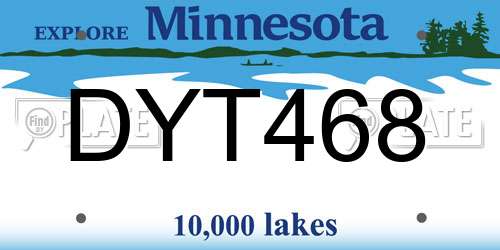 DYT468 Minnesota License Plate