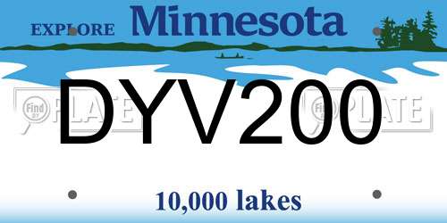 DYV200 Minnesota License Plate