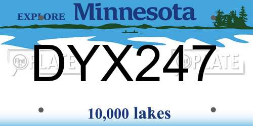 DYX247 Minnesota License Plate
