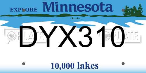 DYX310 Minnesota License Plate