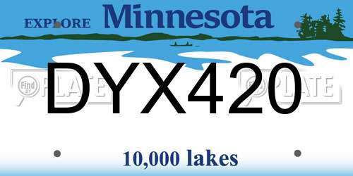DYX420 Minnesota License Plate